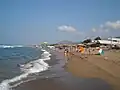 Zacharo beach and facilities in July 2010.
