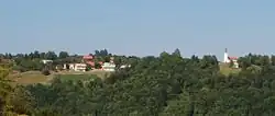 The village of Zaloka, with St. Agnes's Church