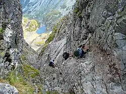 Descent through The Honoratka Couloir