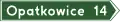 E-4 "arrow-shaped signpost to the locality, with the distance" (Direction sign, flag type)