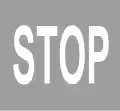 P-16 "stop text" (Text confirming stop line)