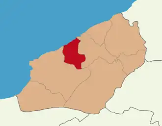 Map showing Kozlu District in Zonguldak Province