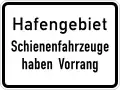Port area (rail traffic has priority)