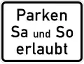 Parking allowed at weekends