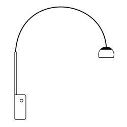 Drawing of Arco lamp designed for Flos (1962)