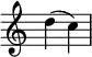 {
\override Score.TimeSignature #'stencil = ##f
\relative c'' {
\time 2/4
d4( c)
}
}