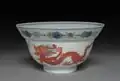 Chinese bowl; 1723–1735 (Qing dynasty); porcelain with doucai decoration; diameter: 11.8&nbsp;cm, overall: 6.4&nbsp;cm; from the Jiangxi province (China); Cleveland Museum of Art