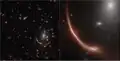 Two images of this supernova in the galaxy MRG-M0138, circled in white, are visible due to gravitational lensing. A third image is expected to appear in 2035.[62]