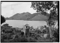 Estate Annaberg ruins (foreground), Estate Mary Point across bay (background).