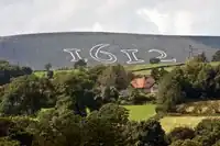 Pendle Hill marked with the date 1612 on the 400th anniversary of the Witch Trials